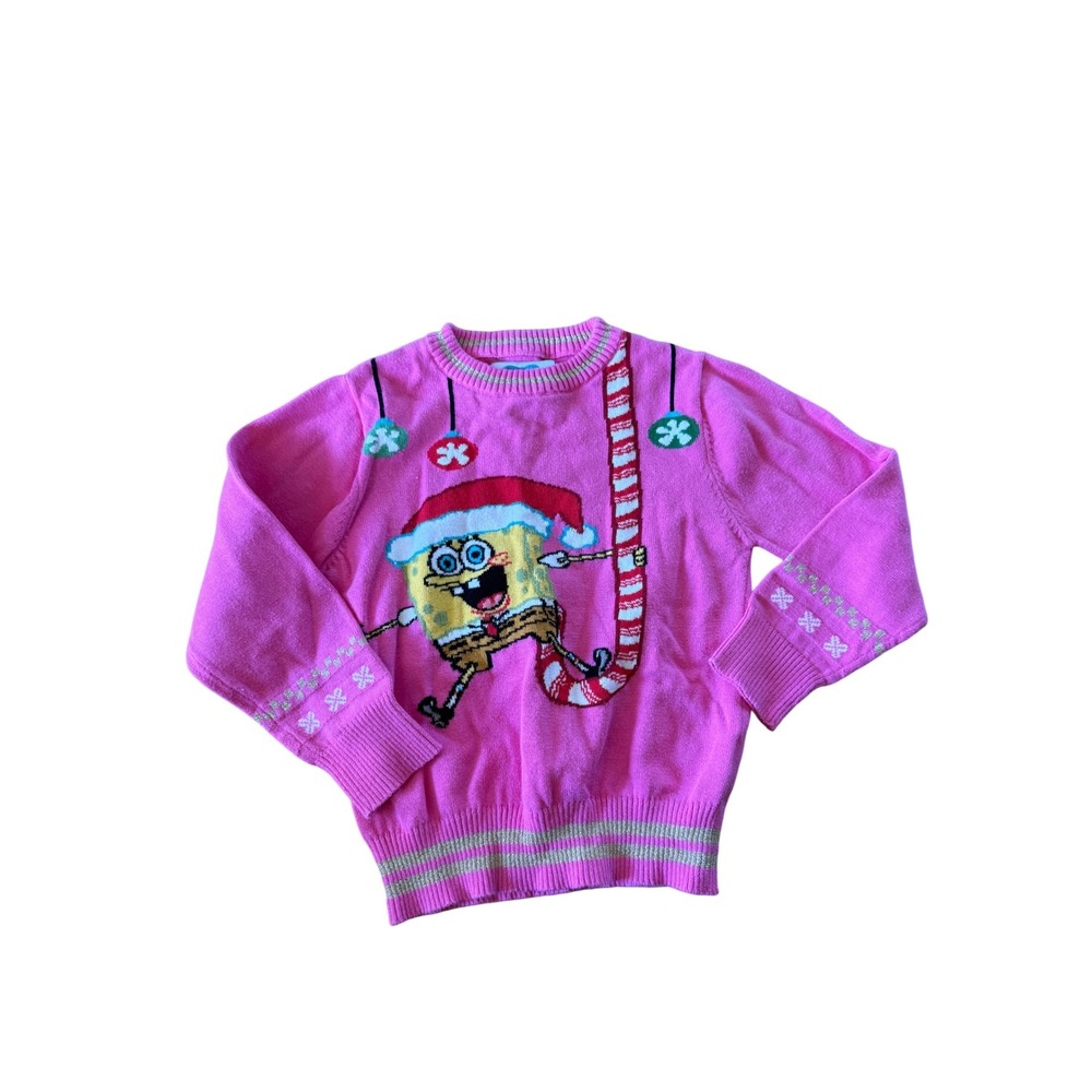 SpongeBob SquarePants x Andy & Evan Kids Jacquard Sweater in pink